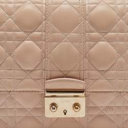 Dior Beige Cannage Leather Miss Dior New Lock Pouch Bag