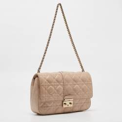 Dior Beige Cannage Leather Miss Dior New Lock Pouch Bag