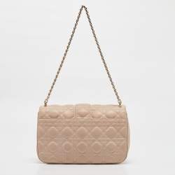 Dior Beige Cannage Leather Miss Dior New Lock Pouch Bag