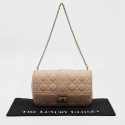 Dior Beige Cannage Leather Miss Dior New Lock Pouch Bag