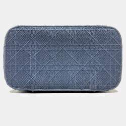 Dior blue Embroidery Vanity bag