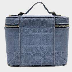 Dior blue Embroidery Vanity bag