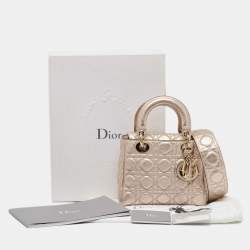 Dior Rose Gold Cannage Leather Small Soft Lady Dior Tote