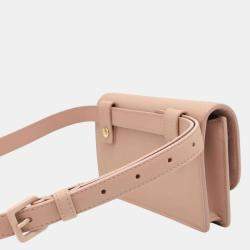 Dior Pink Leather Ultramatt Saddle Belt Pouch