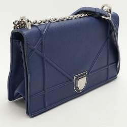 Dior Blue Leather Medium Diorama Flap Shoulder Bag