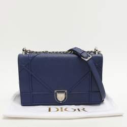 Dior Blue Leather Medium Diorama Flap Shoulder Bag