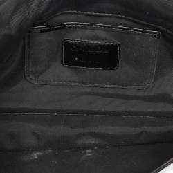 Pre Owned Dior Black Quilted Cannage Patent Leather Lady Dior Chain Clutch