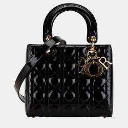 Dior Black Medium Patent Cannage Lady Dior