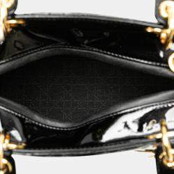 Dior Black Medium Patent Cannage Lady Dior