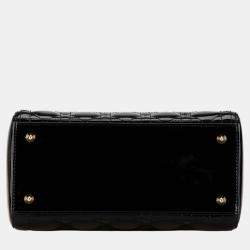 Dior Black Medium Patent Cannage Lady Dior