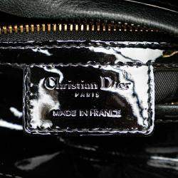 Dior Black Medium Patent Cannage Lady Dior