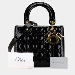 Dior Black Medium Patent Cannage Lady Dior