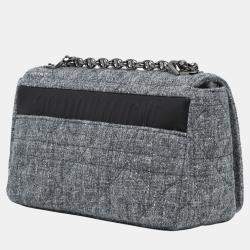 Dior Grey Medium Tweed Macrocannage Caro Bag