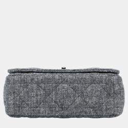 Dior Grey Medium Tweed Macrocannage Caro Bag