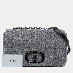 Dior Grey Medium Tweed Macrocannage Caro Bag