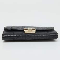 Dior Black Cannage Leather Rendezvous Wallet on Chain