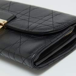 Dior Black Cannage Leather Rendezvous Wallet on Chain