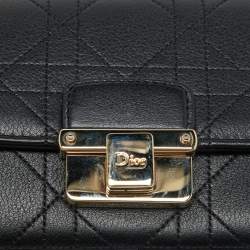 Dior Black Cannage Leather Rendezvous Wallet on Chain