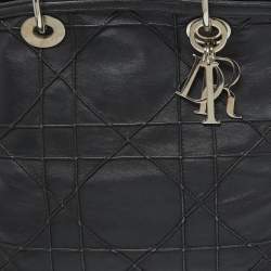 Pre Owned Dior Black Cannage Leather Granville Tote