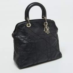 Pre Owned Dior Black Cannage Leather Granville Tote