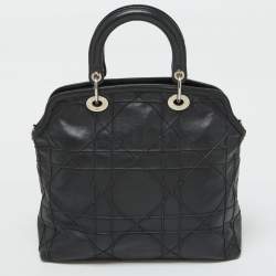 Pre Owned Dior Black Cannage Leather Granville Tote