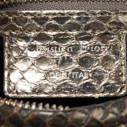 Pre Owned Dior Metallic Python Medium Lady Dior Tote