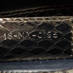 Pre Owned Dior Metallic Python Medium Lady Dior Tote