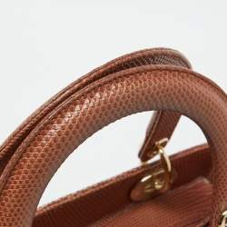 Dior Brown Lizard Medium Lady Dior Tote