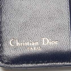 Dior Navy Blue Cannage Leather Dior Addict Compact Wallet