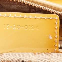 Pre Owned Dior Yellow Cannage Patent Leather Medium Lady Dior Tote