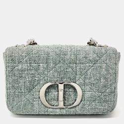 Pre Owned Christian Dior Linen Caro Small Bag