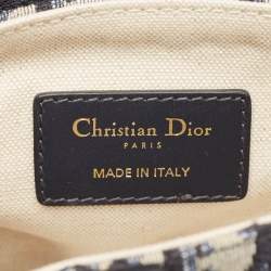 Dior Navy Blue Oblique Canvas and Leather Mini Saddle Bag