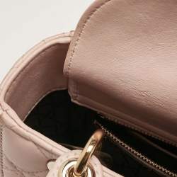 Pre Owned Dior Pink Cannage Leather Small Lady Dior My ABCDior Tote