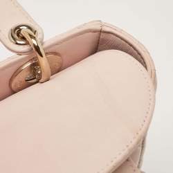Pre Owned Dior Pink Cannage Leather Small Lady Dior My ABCDior Tote