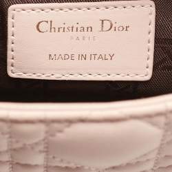 Pre Owned Dior Pink Cannage Leather Small Lady Dior My ABCDior Tote