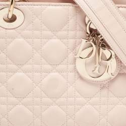 Pre Owned Dior Pink Cannage Leather Small Lady Dior My ABCDior Tote