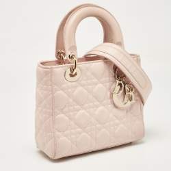 Pre Owned Dior Pink Cannage Leather Small Lady Dior My ABCDior Tote