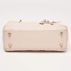 Pre Owned Dior Pink Cannage Leather Small Lady Dior My ABCDior Tote