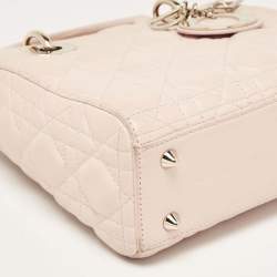 Pre Owned Dior Pink Cannage Leather Small Lady Dior My ABCDior Tote