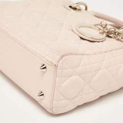 Pre Owned Dior Pink Cannage Leather Small Lady Dior My ABCDior Tote