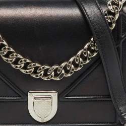 Pre Owned Dior Black Leather Small Diorama Flap Shoulder Bag