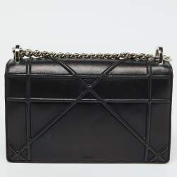 Pre Owned Dior Black Leather Small Diorama Flap Shoulder Bag