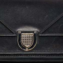 Pre Owned Dior Black Leather Small Diorama Flap Shoulder Bag