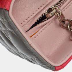 Christian Dior Pink Lambskin Lady Dior Cannage Handbag