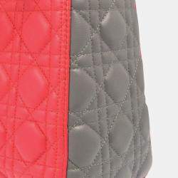 Christian Dior Pink Lambskin Lady Dior Cannage Handbag