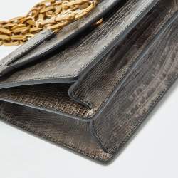 Dior Grey/Brown Lizard DiorDirection Flap Bag