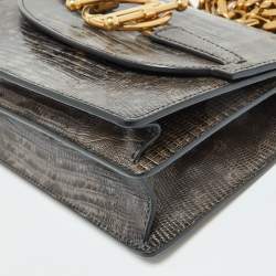 Dior Grey/Brown Lizard DiorDirection Flap Bag
