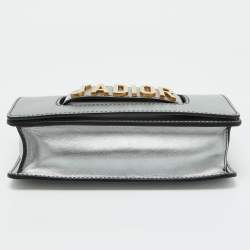 Pre Owned Dior Silver Leather Miss J'adior Chain Flap Bag