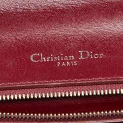 Pre Owned Dior Burgundy Leather and Sequins Medium Diorama Shoulder Bag