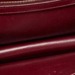 Pre Owned Dior Burgundy Leather and Sequins Medium Diorama Shoulder Bag